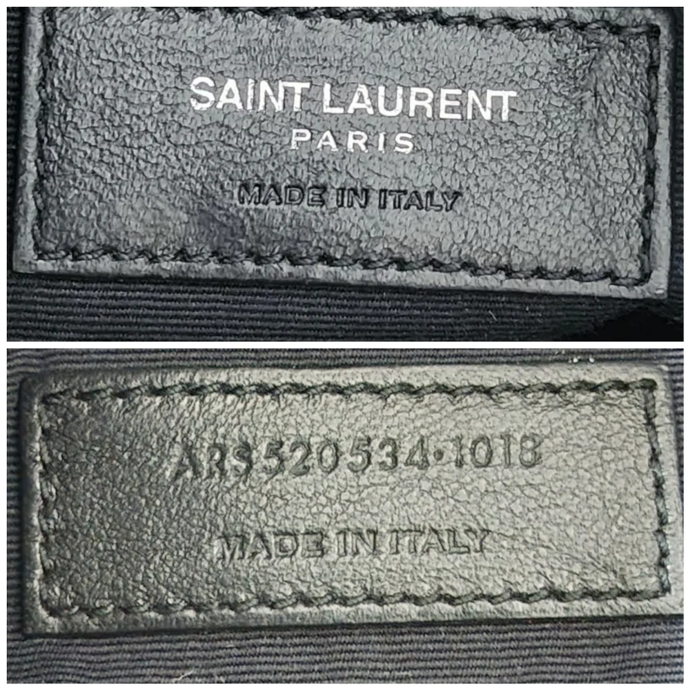 YVES SAINT LAURENT Lou Camera Raffia Canvas Crossbody Bag Black